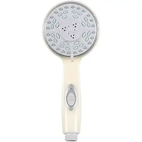 Camco; Shower Head; Hand Held; 4 Spray Settings; On/Off; White