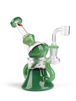 Red Eye Glass Red Eye Glass 7" Tall Jade Green Macrophonic Concentrate Recycler W/2 Hole