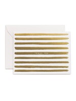 Rifle Paper co Boxed Cards - Thank You Gold Striped / 8 notecards