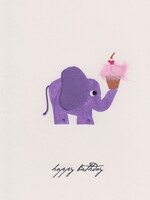 Flaunt Cards Happy Birthday - Elephant with Cupcake