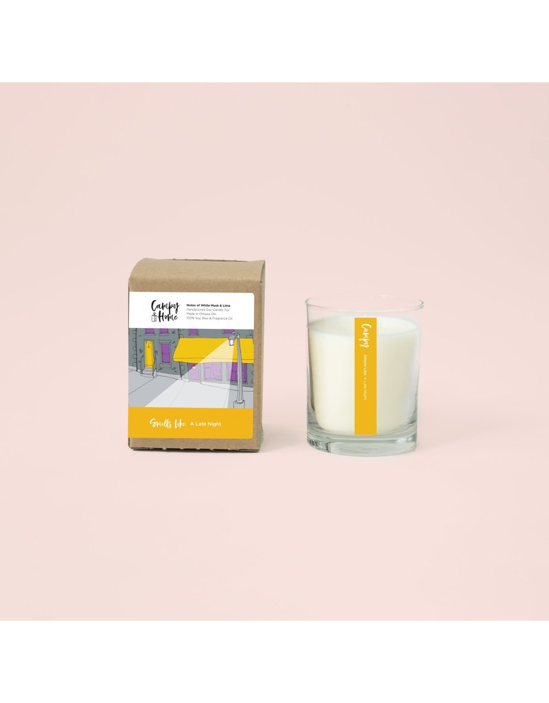 Campy Candles Smells Like: A Late Night