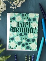 Cara Rowlands Happy Birthday Blue Flowers