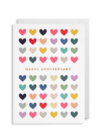 Happy anniversary- multicolour hearts