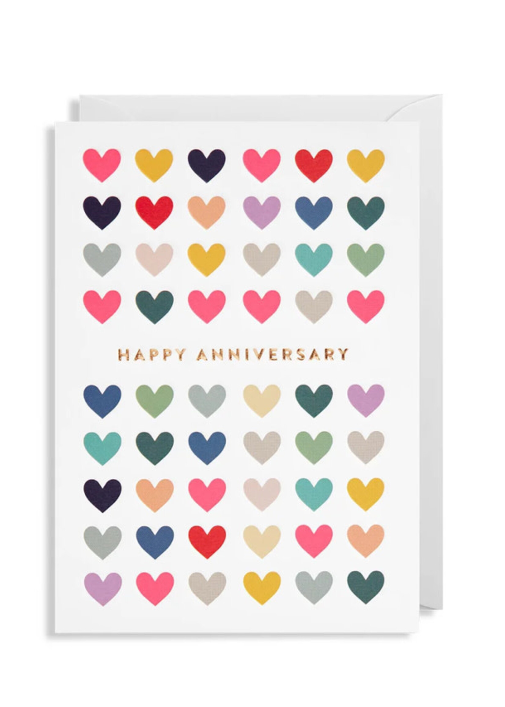 Happy anniversary- multicolour hearts