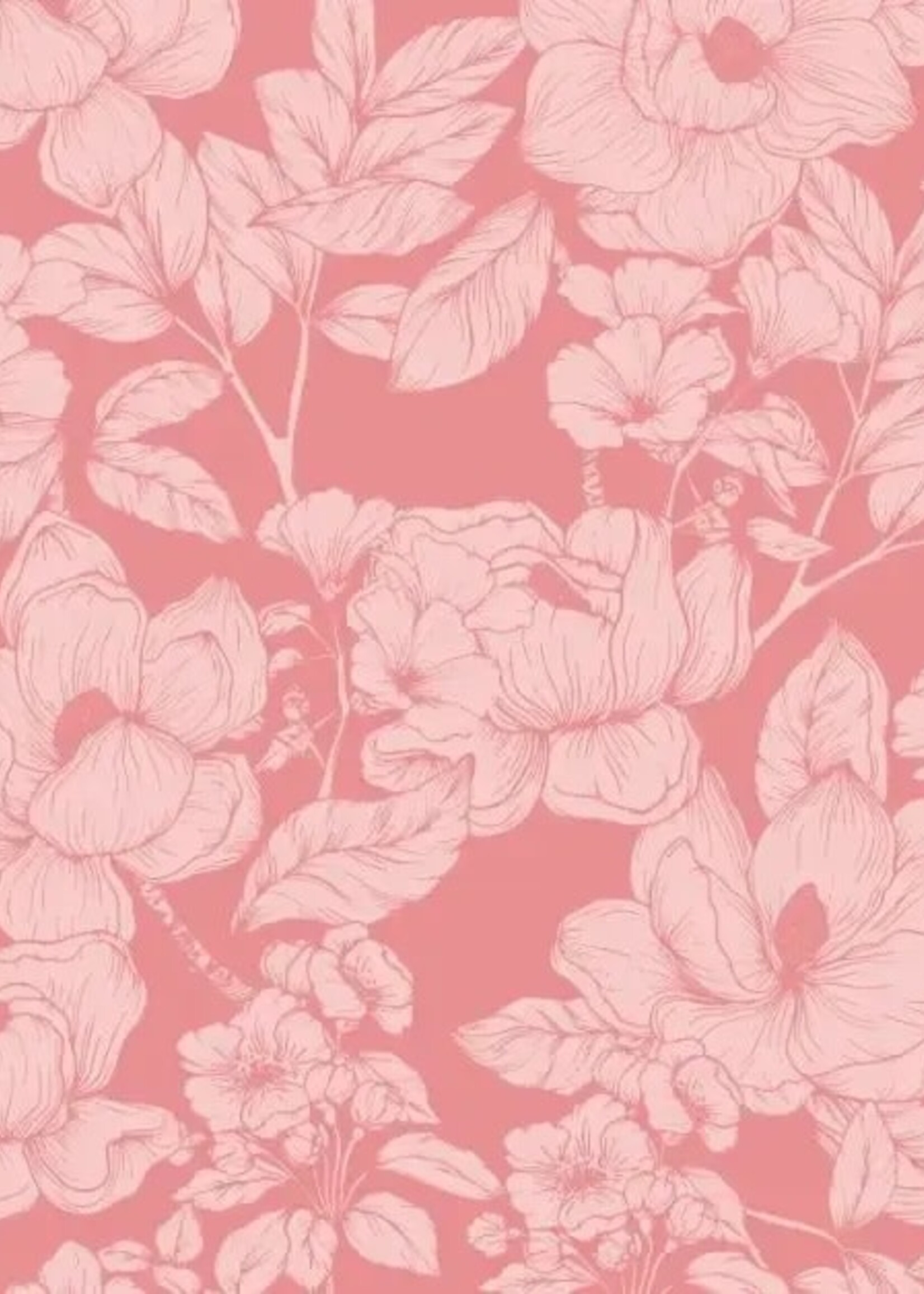 papersource Roll Wrap ~ Pink Floral (Stone Paper)