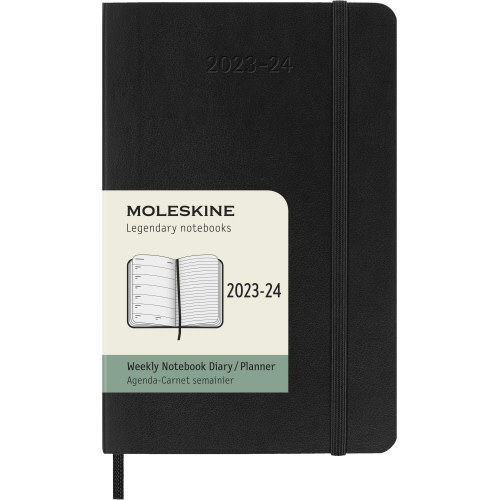 Moleskine 20232024 Weekly Planner, 18M, Pocket, Black, Soft Cover