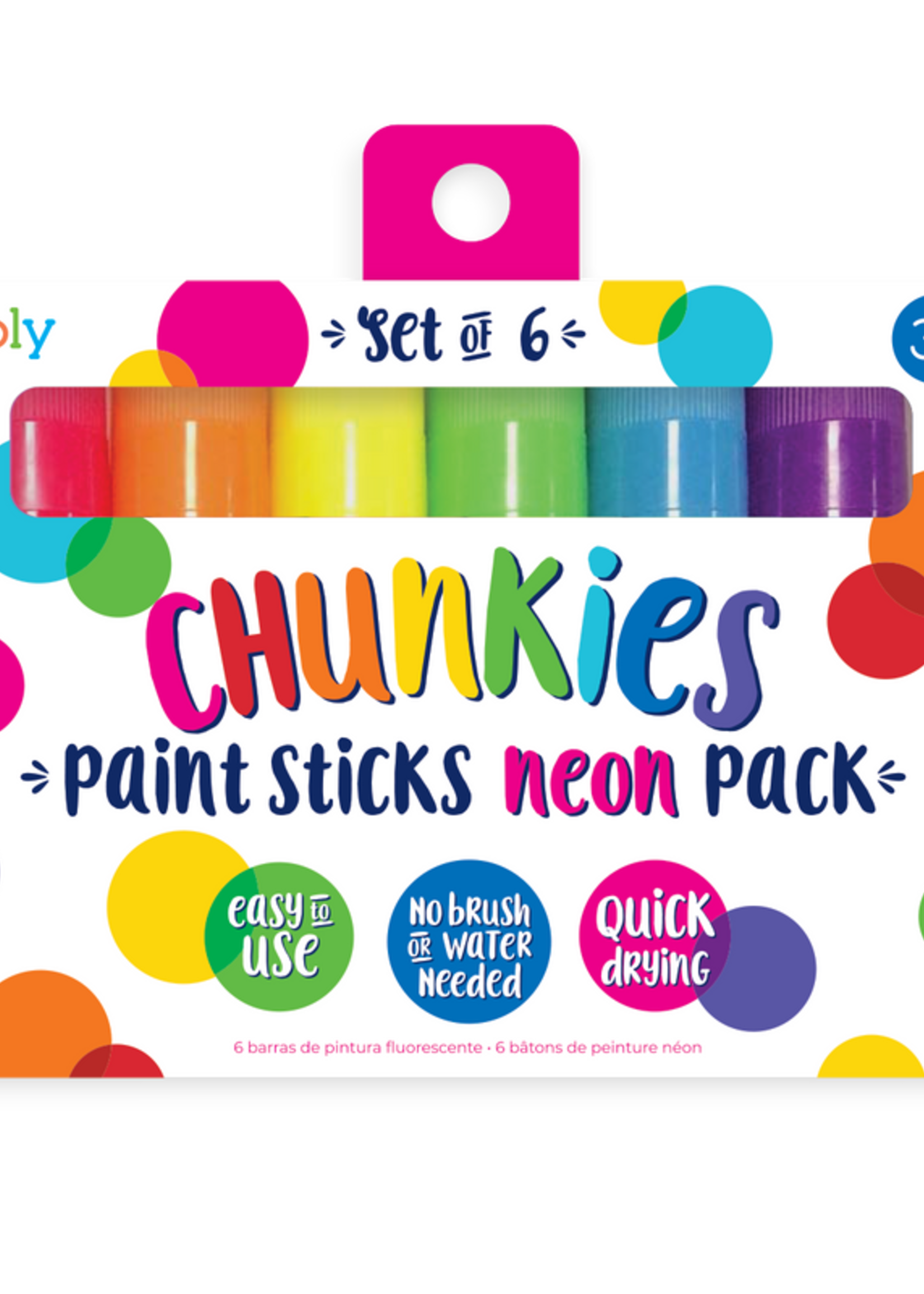 Ooly Chunkies Paint Sticks Neon ~ Set of 6