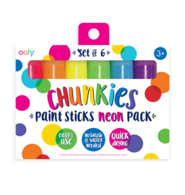 Ooly Chunkies Paint Sticks Neon ~ Set of 6