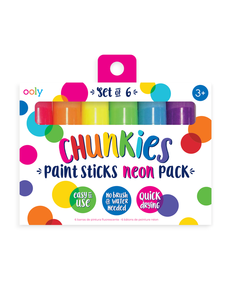 Ooly Chunkies Paint Sticks Neon ~ Set of 6