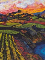 Christine Reimer Fiery Sky Over Naramata Benchlands
