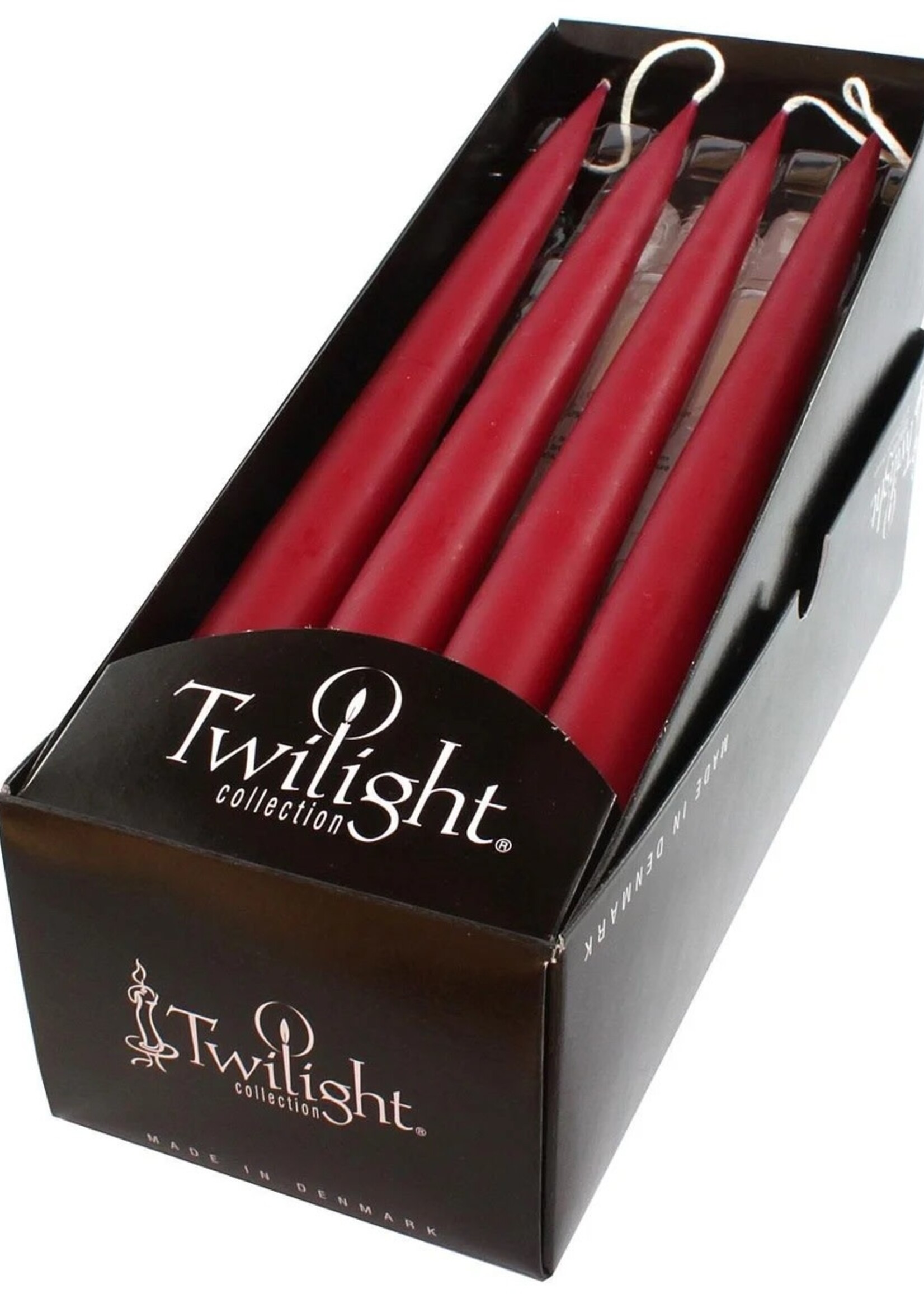 old country design Taper Candle ~ Light Burgandy
