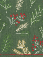 Caspari Cocktail Napkins Sprigs And Berries Evergreen