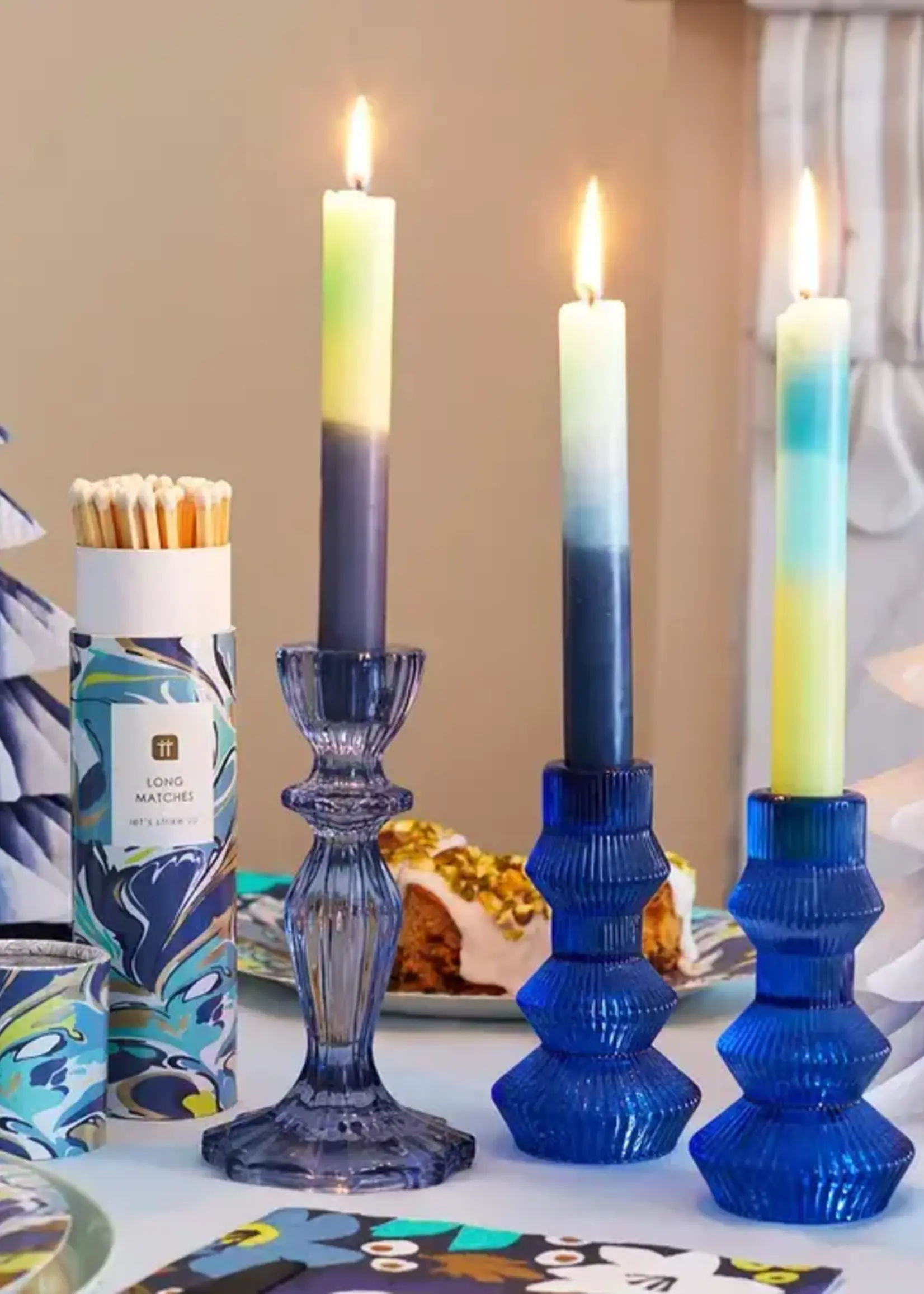 Talking Tables Cobalt Blue Candlestick Holder