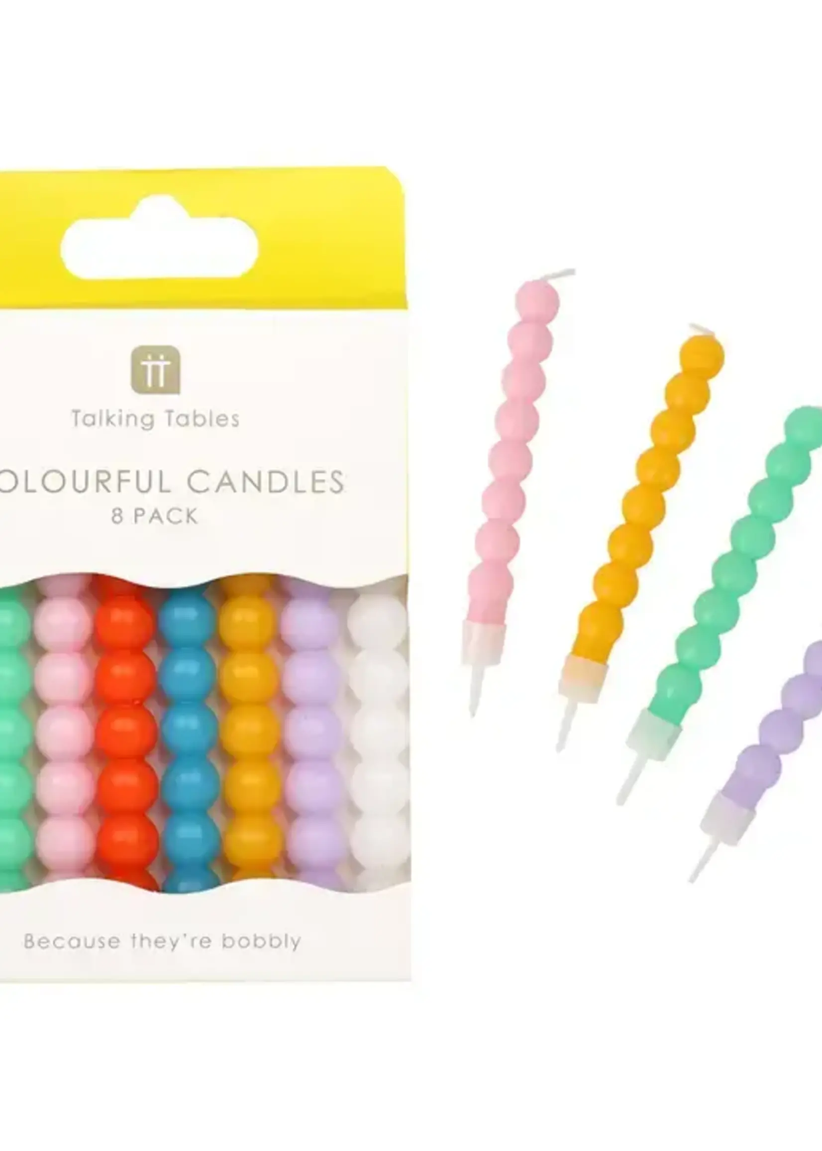 Colourful Bobble Candles - 8pk