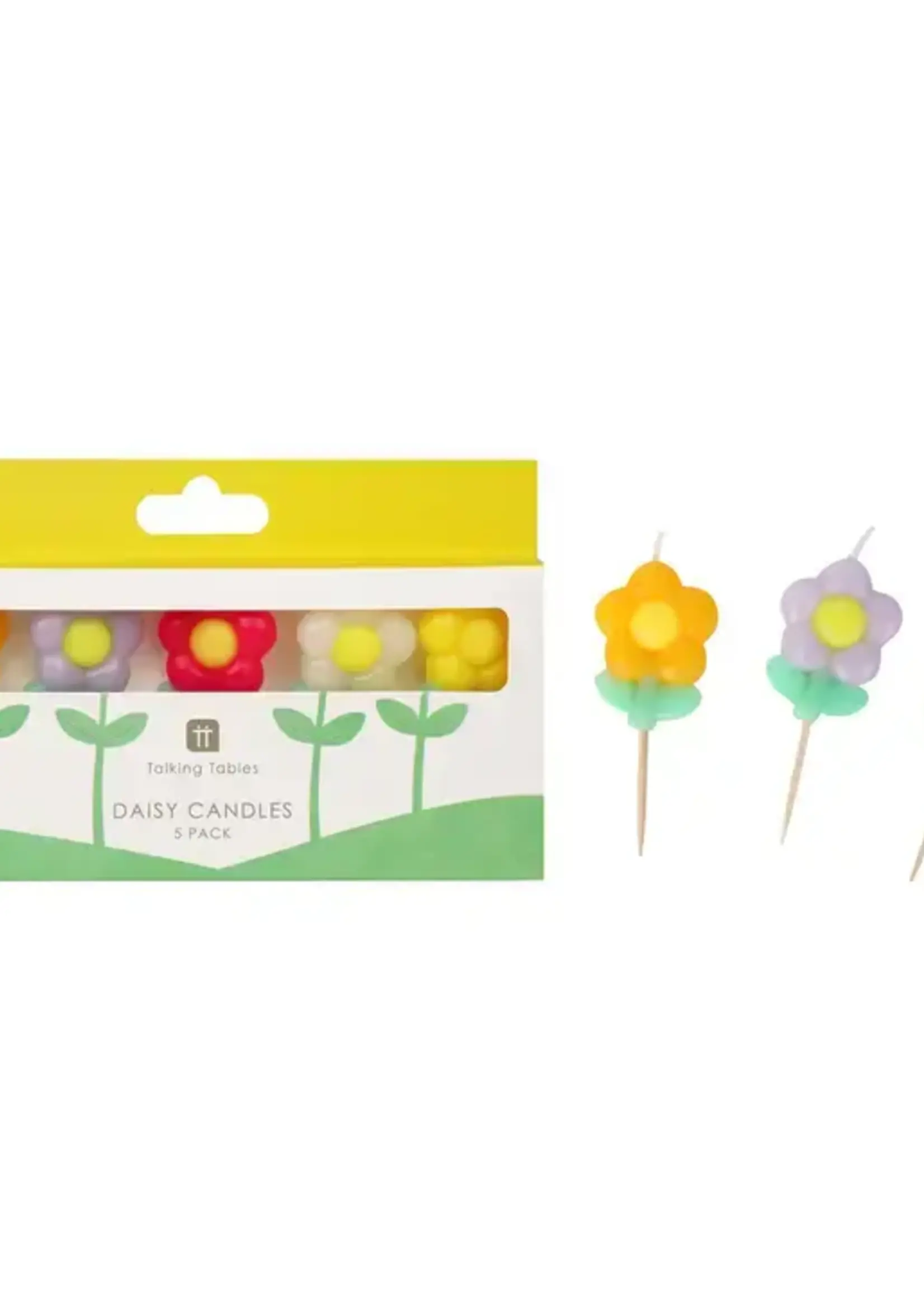 Talking Tables Multi Coloured Daisy Candles