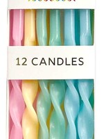party partners 12 Candle Set Twisted Pastel Rainbow