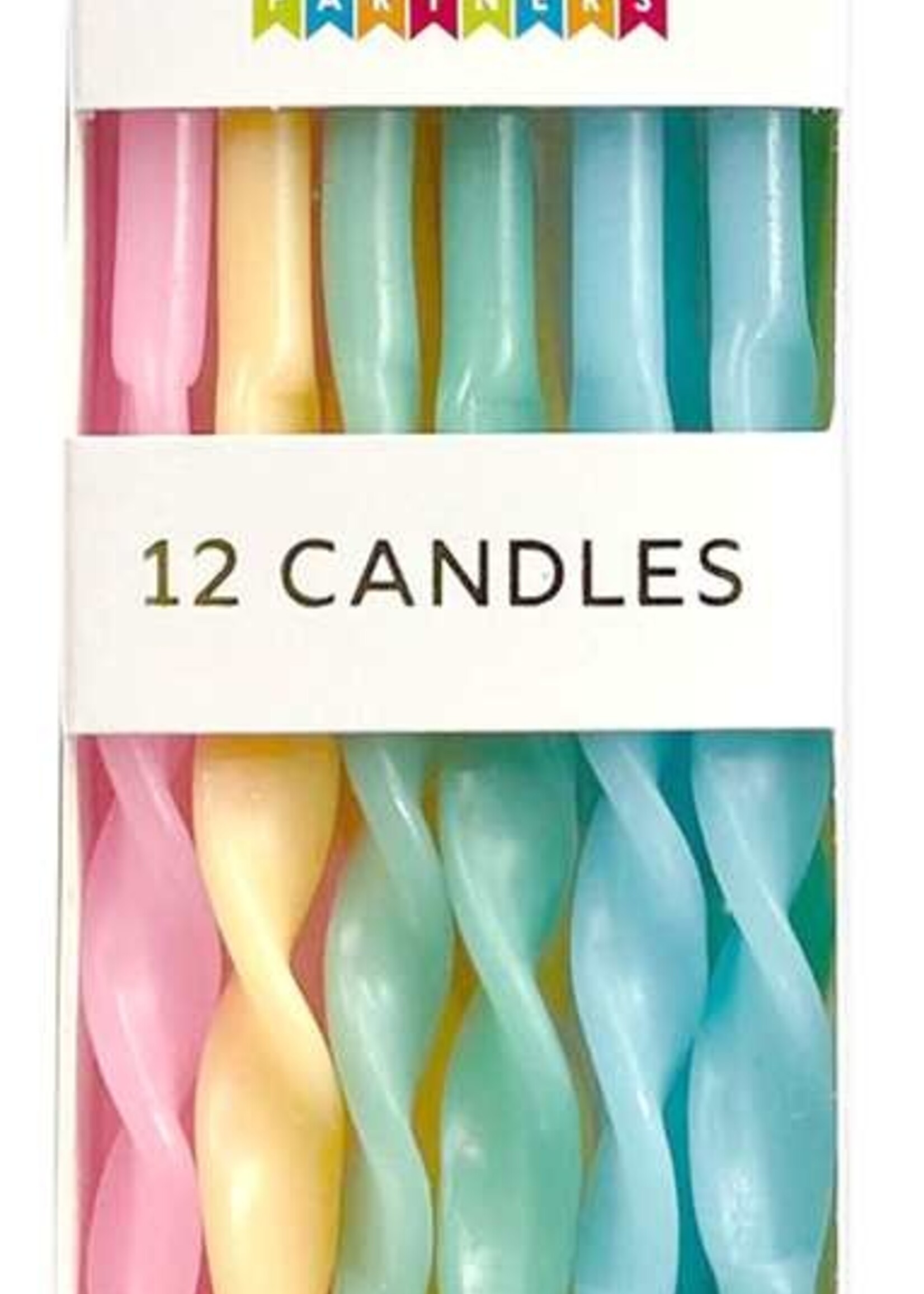 party partners 12 Candle Set Twisted Pastel Rainbow