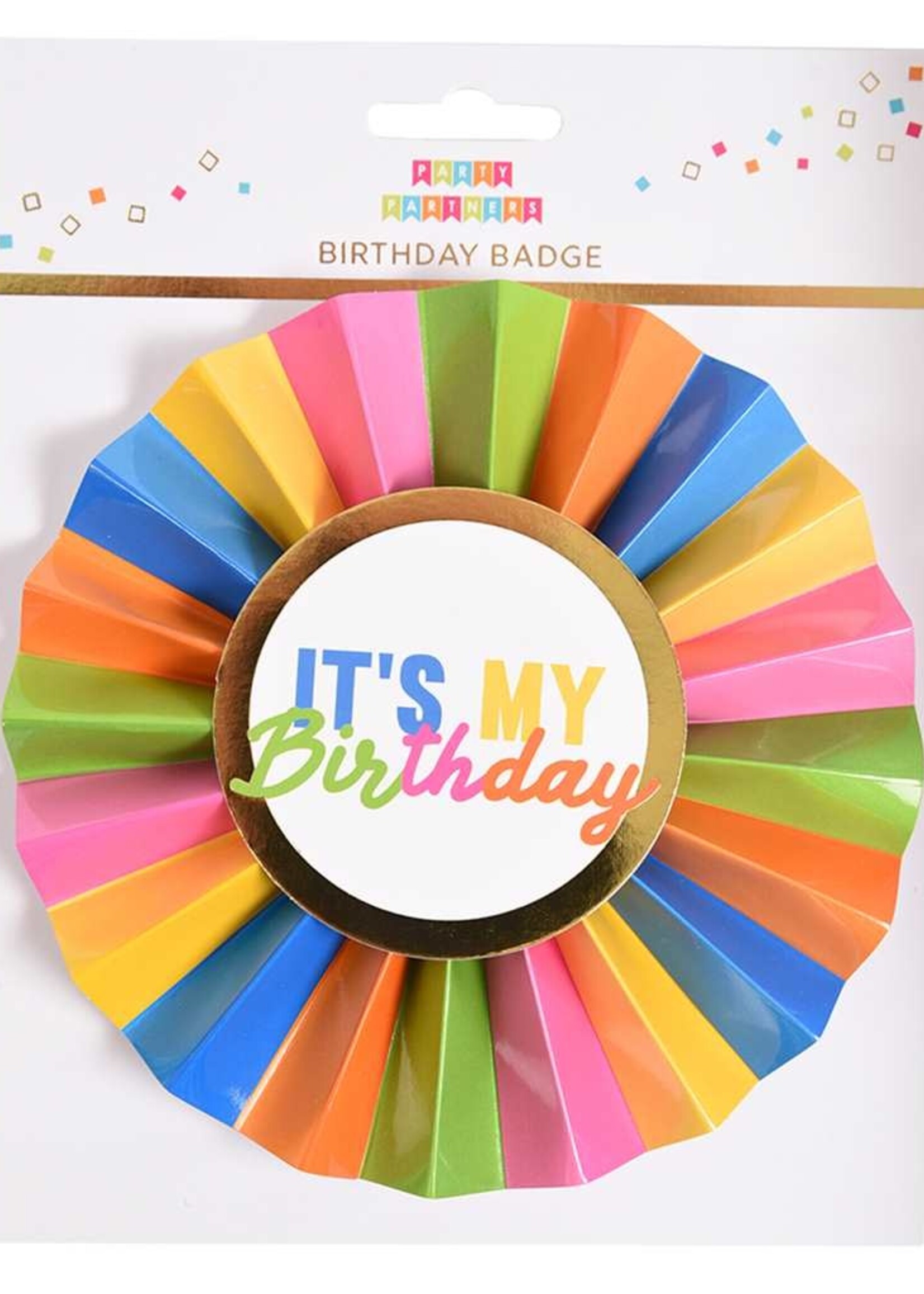 party partners Rainbow Birthday Badge