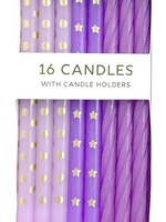 16 Candle Set Pink and Purple Gradient