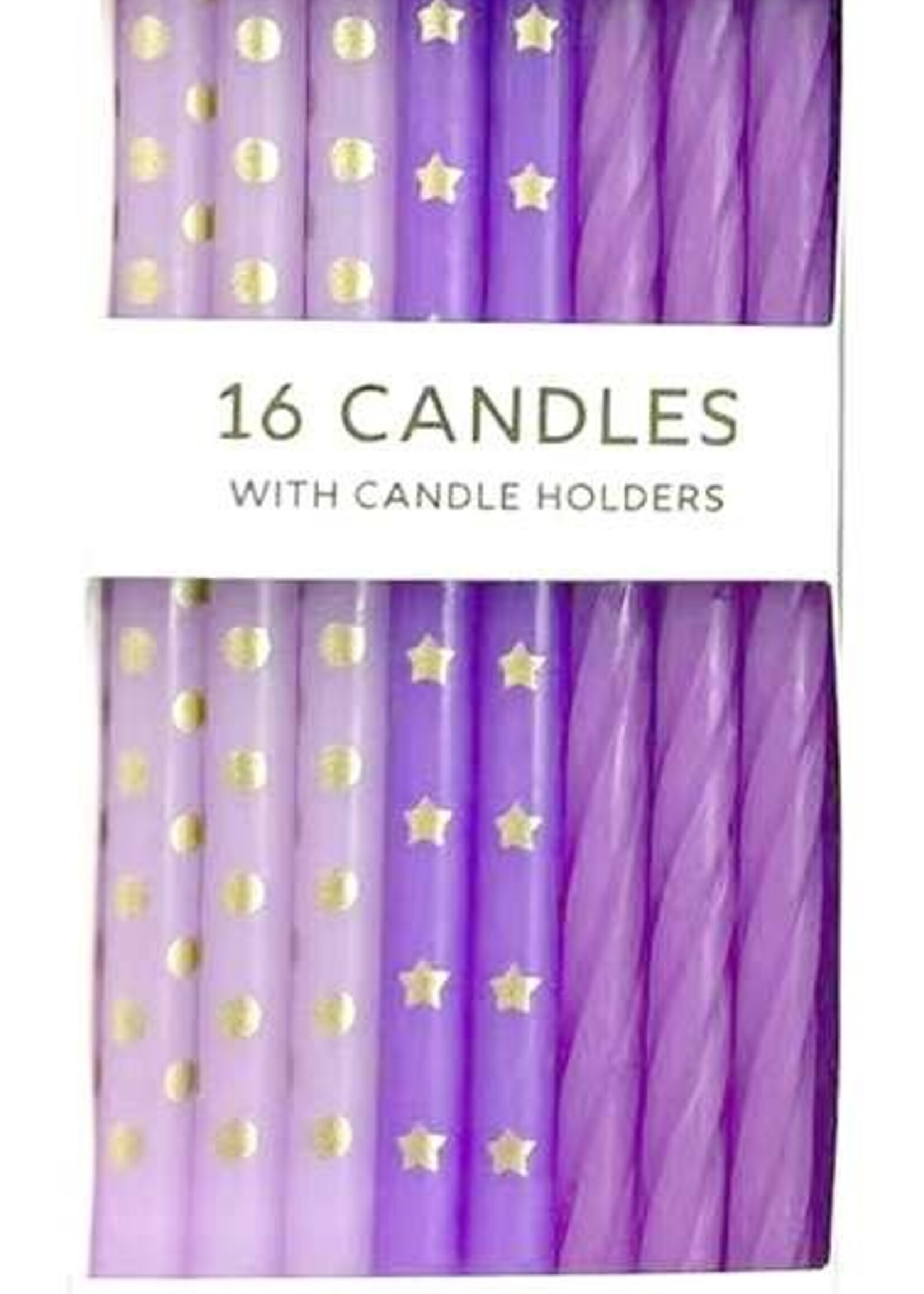party partners 16 Candle Set Pink and Purple Gradient