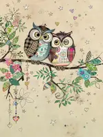 Bug Art Two Owls