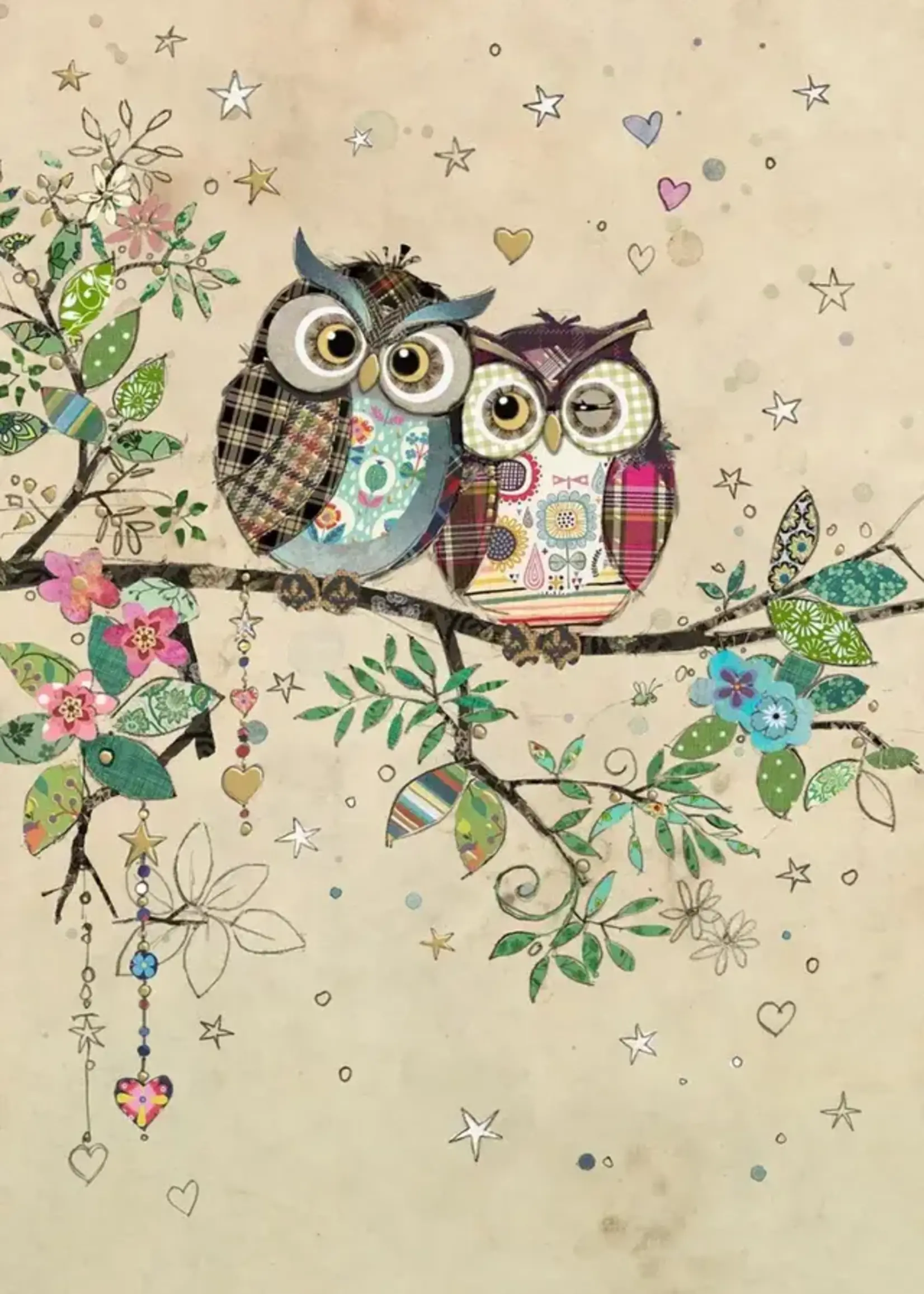 Bug Art Two Owls