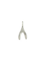 Tiny Sculpted Silver Charm ~ Wishbone