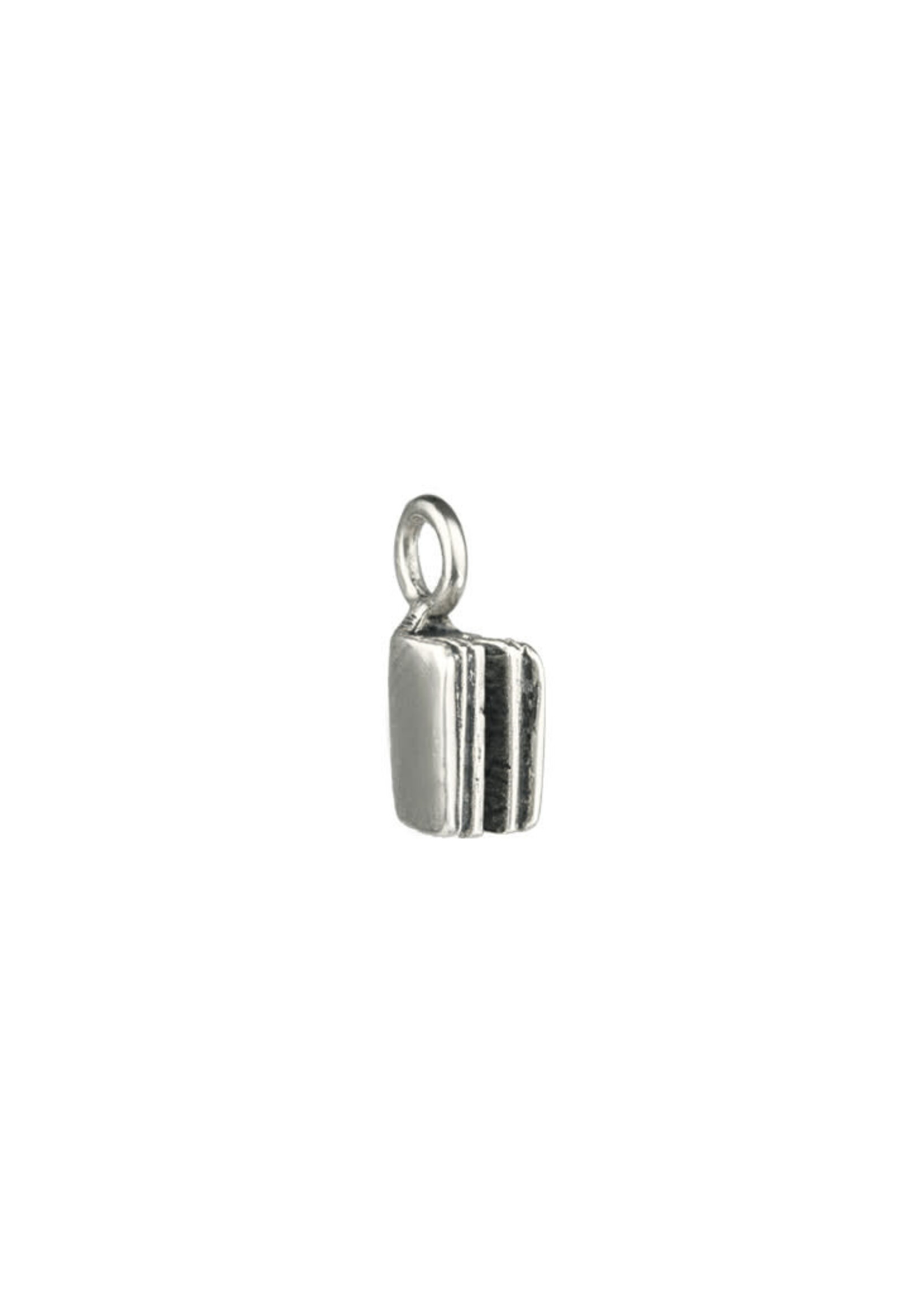 Tiny Sculpted Silver Charm ~ Book