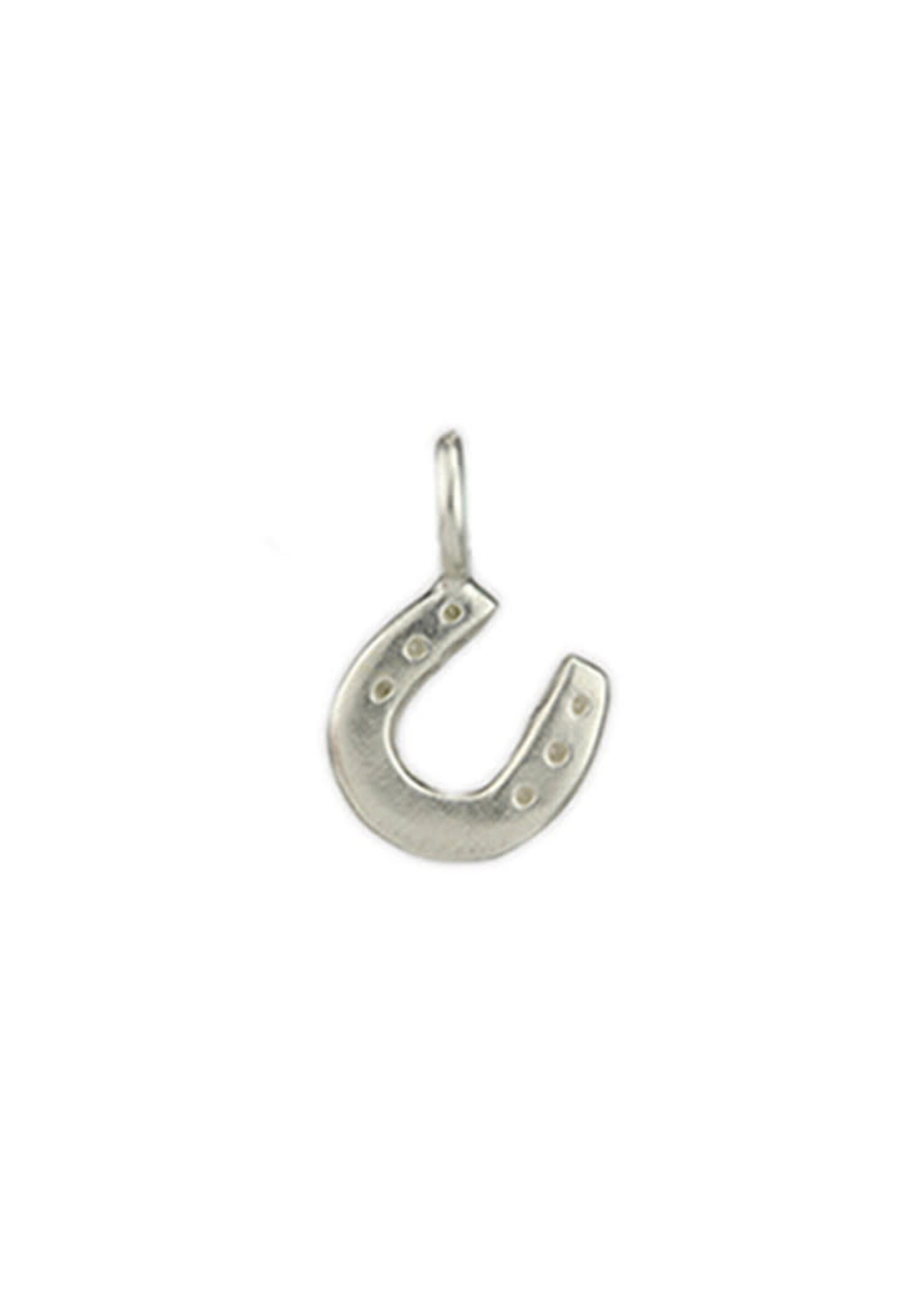 Tiny Sculpted Silver Charm ~ Horseshoe