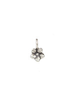 Tiny sculpted silver charm ~ forget-me-not