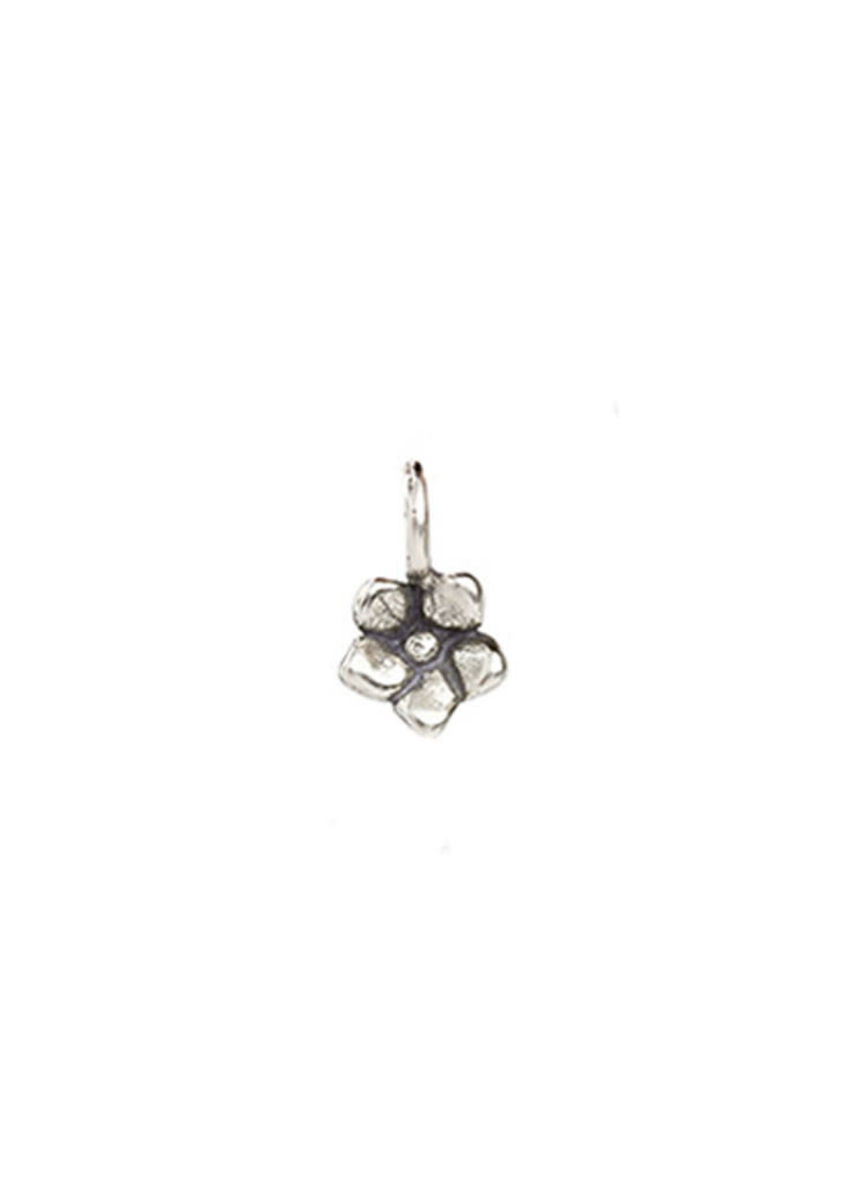Tiny sculpted silver charm ~ forget-me-not