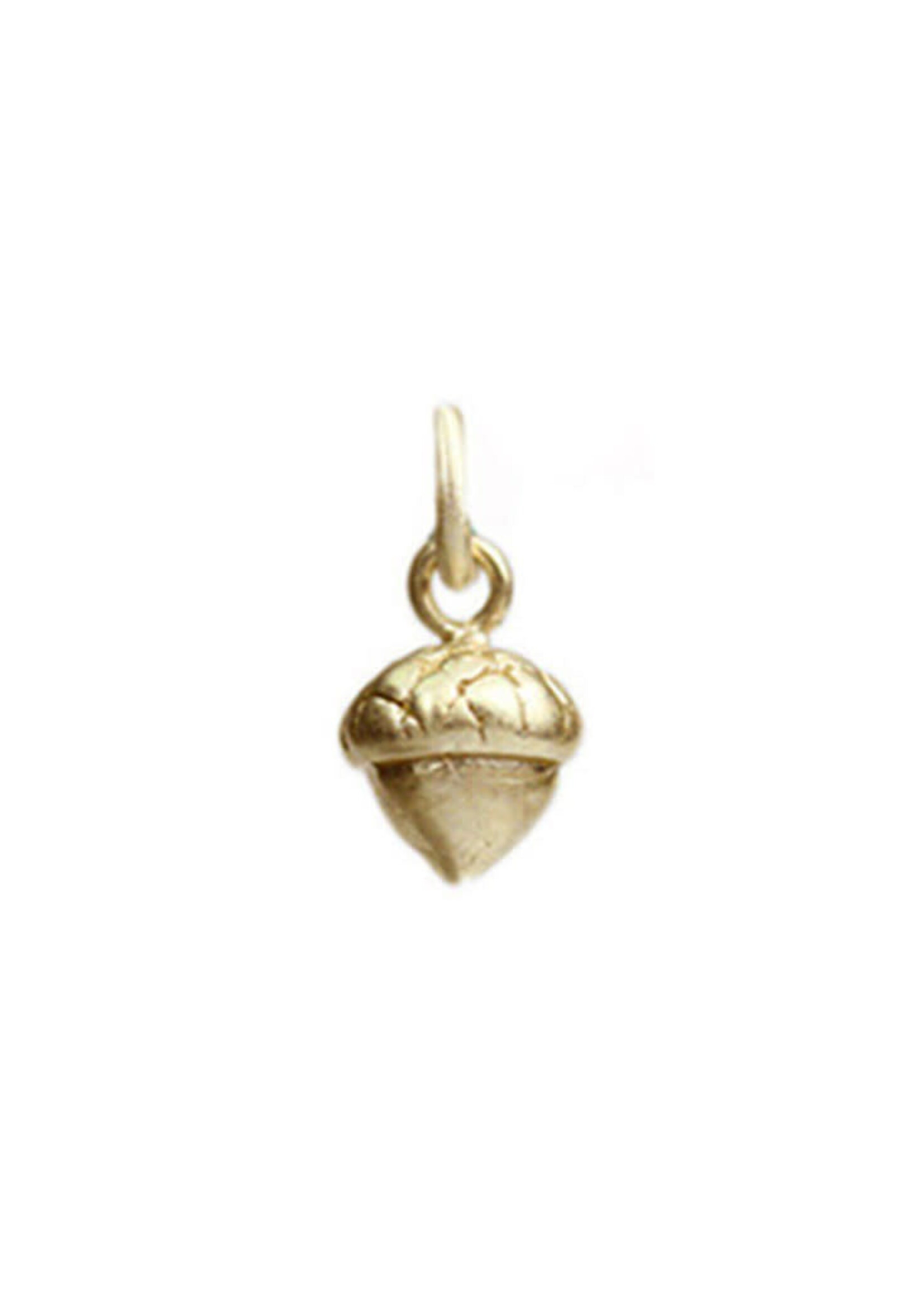 Tiny sculpted bronze charm ~ acorn