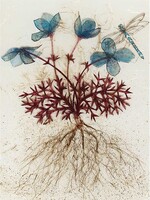 Blue Flower/Dragonfly