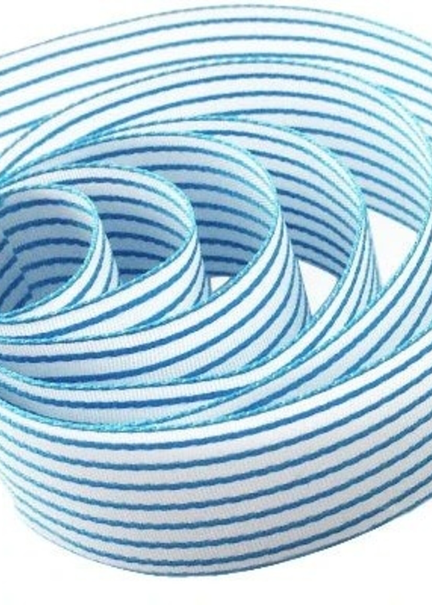Striped Ribbon ~ Blue 3m