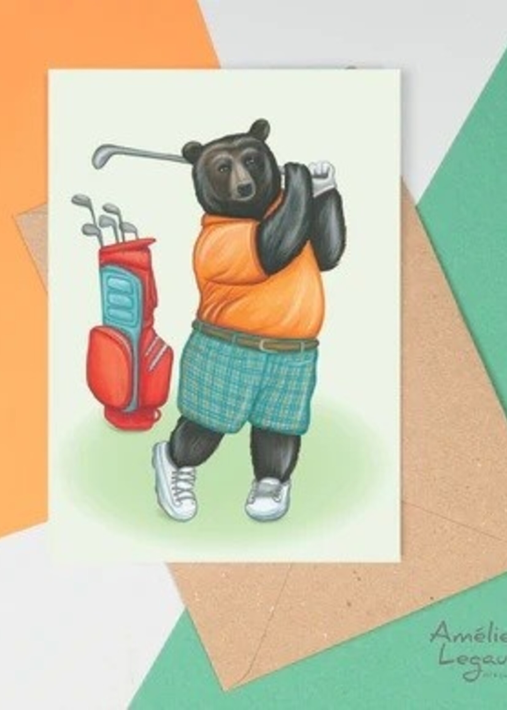Amelie Legault Golfing Bear