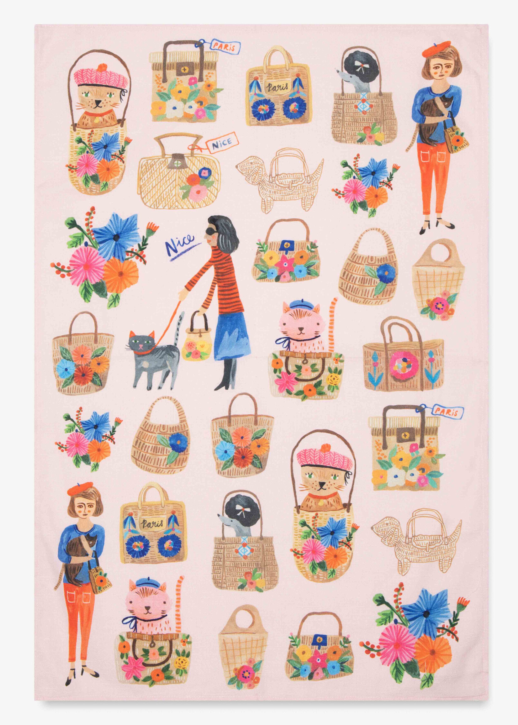 Bon Artis Ooh La La Cats Tea Towel