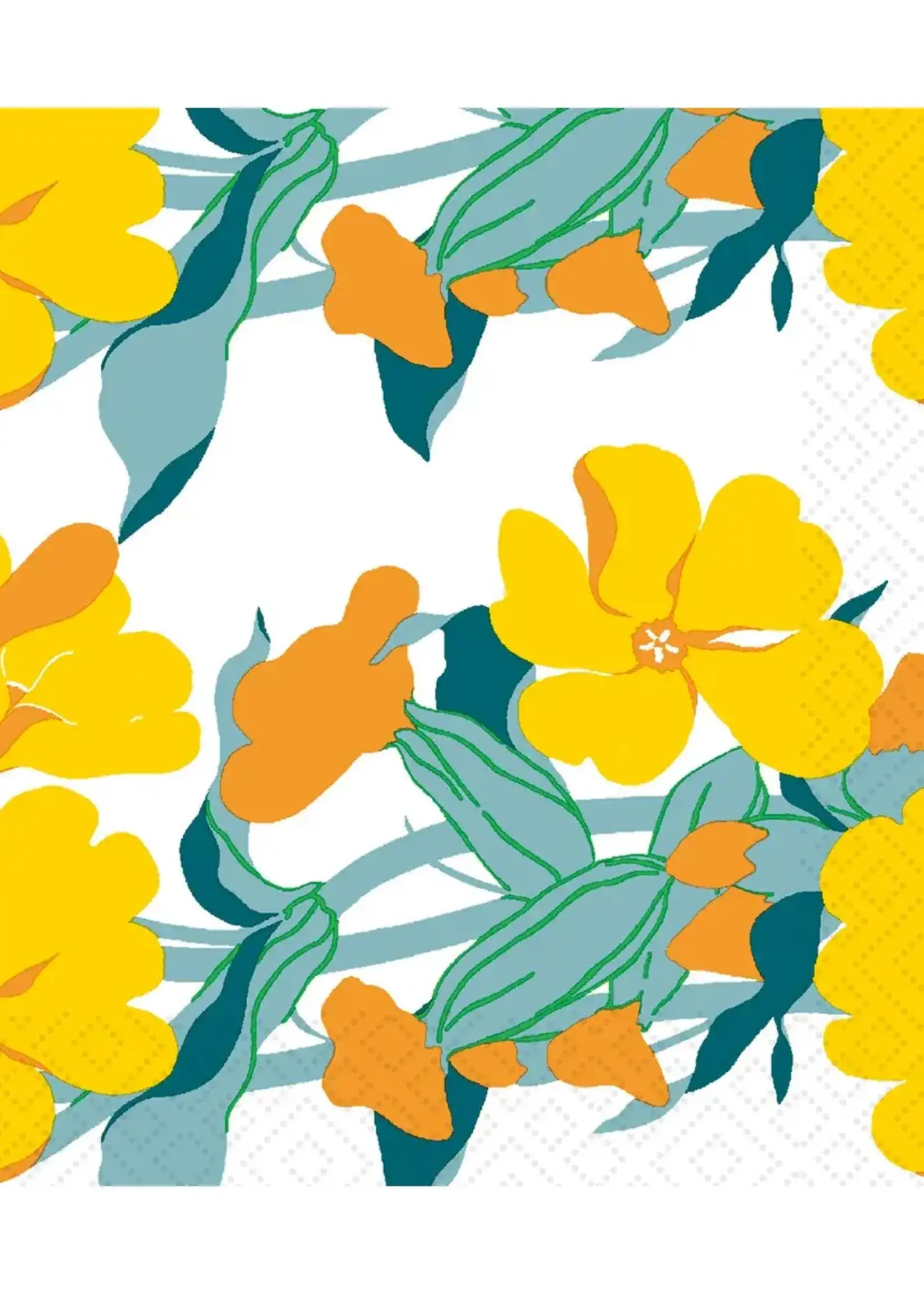 Duni Kukinto Persikka - Vallila Cocktail Napkins - yellow