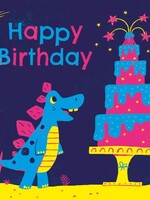 Paper Bird Happy Birthday Dino Volcano Cake