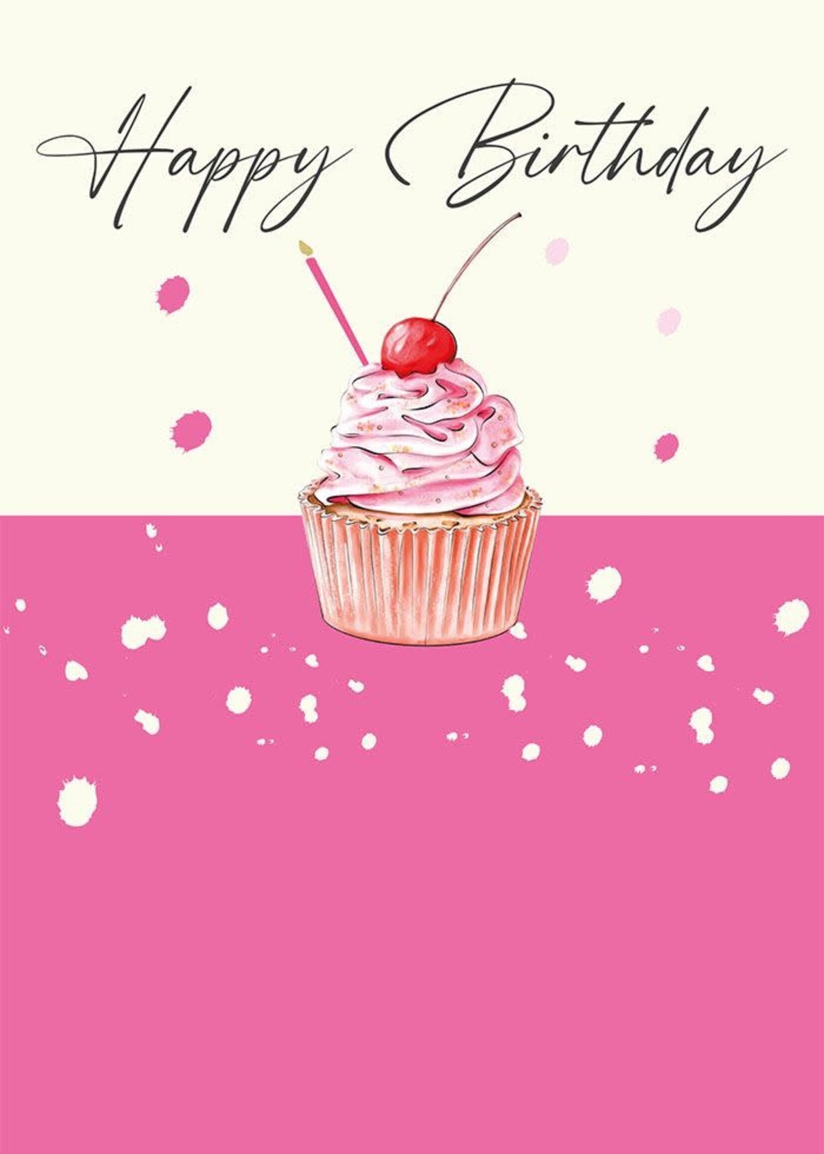 Happy Birthday Pink Cupcake