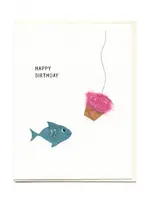 Flaunt Cards Happy Birthday Shark with Cupcake