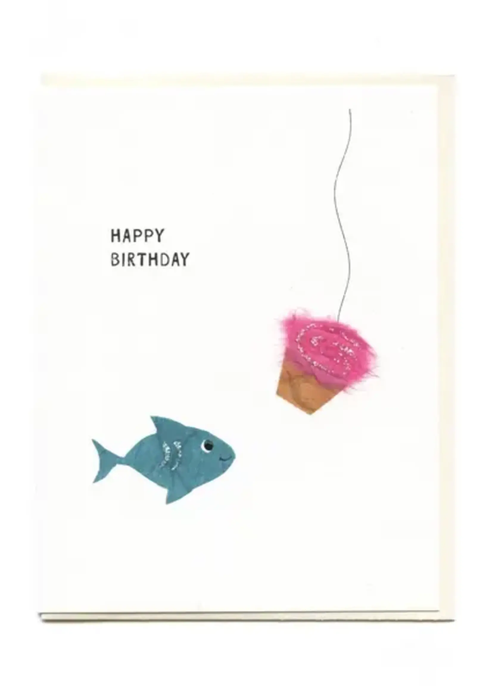 Flaunt Cards Happy Birthday Shark with Cupcake