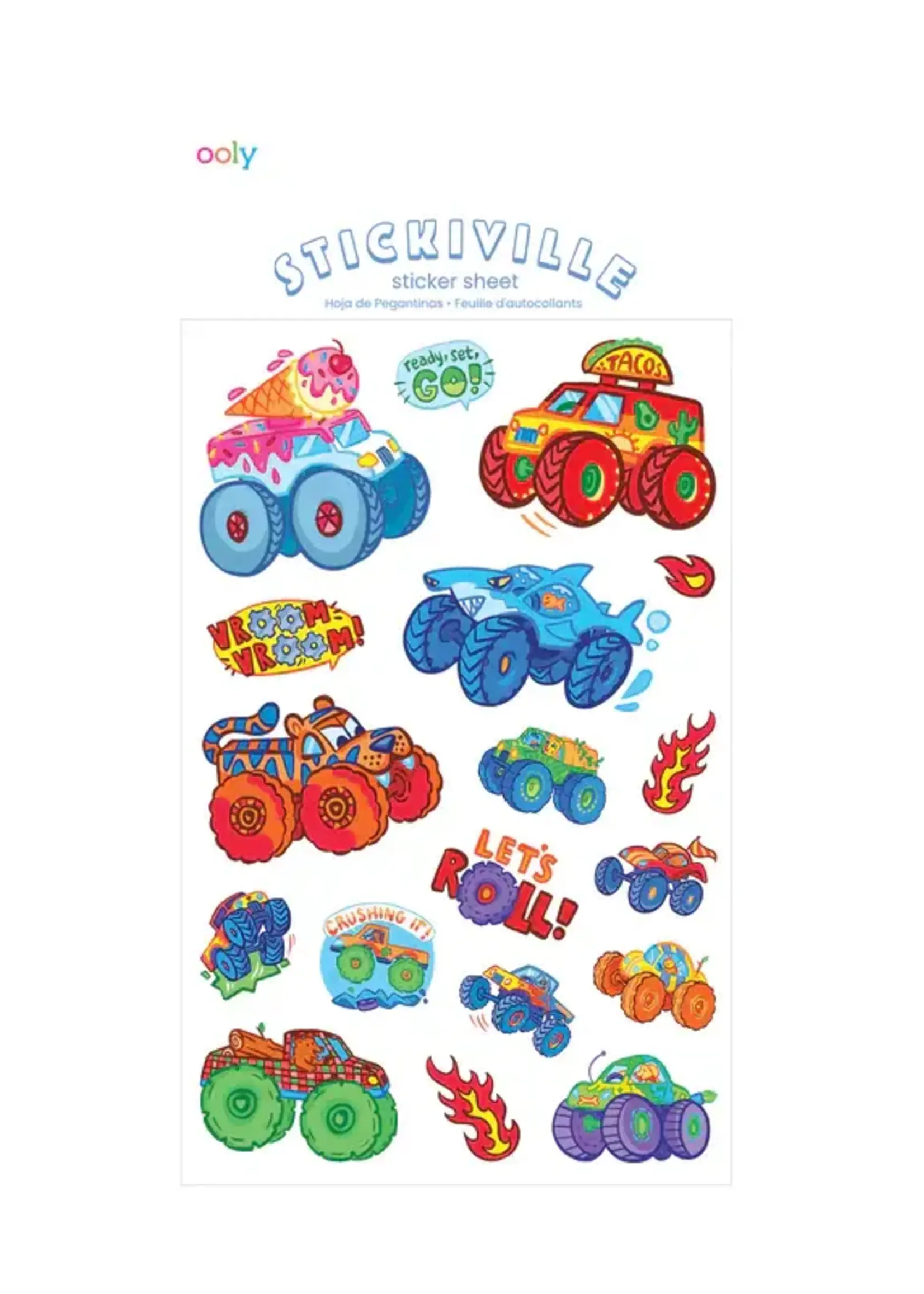 Ooly Stickiville Standard Stickers - Monster Truck (1 Sheet)