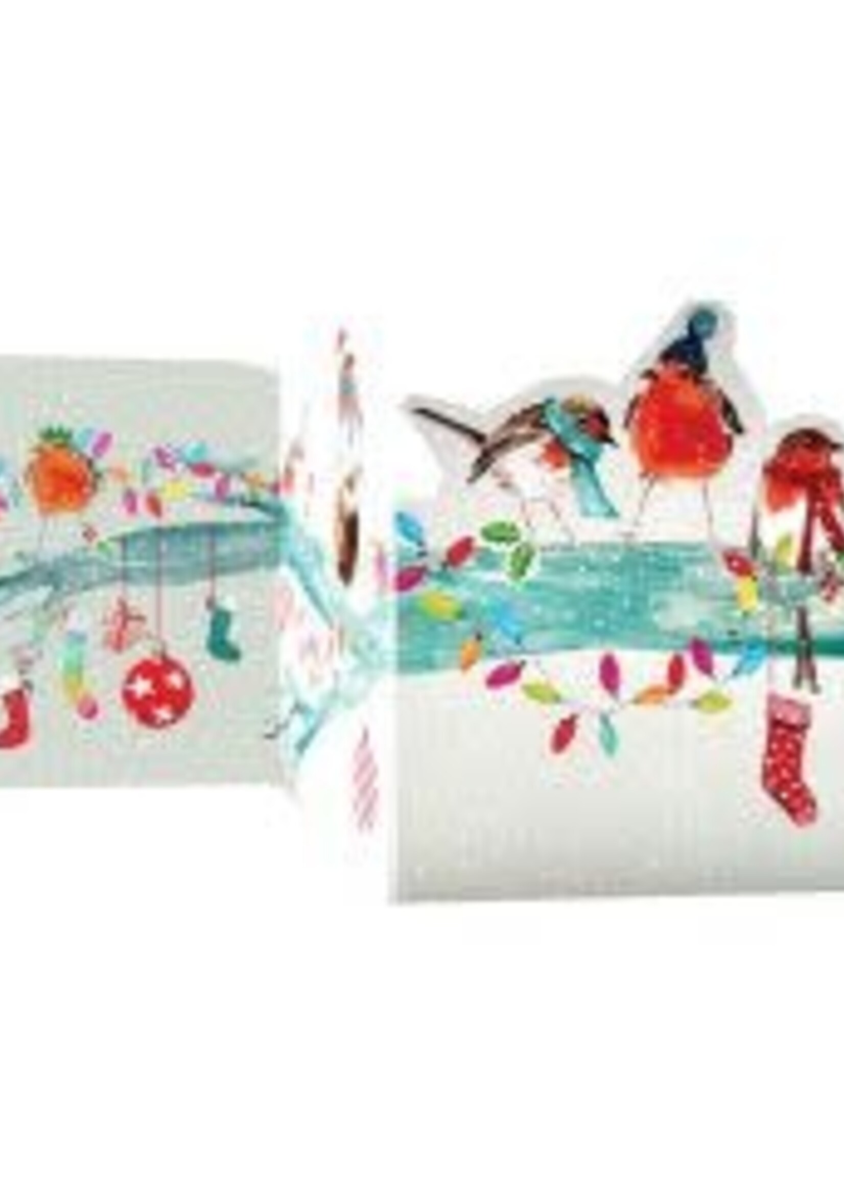 Foldout Christmas Card - Robins