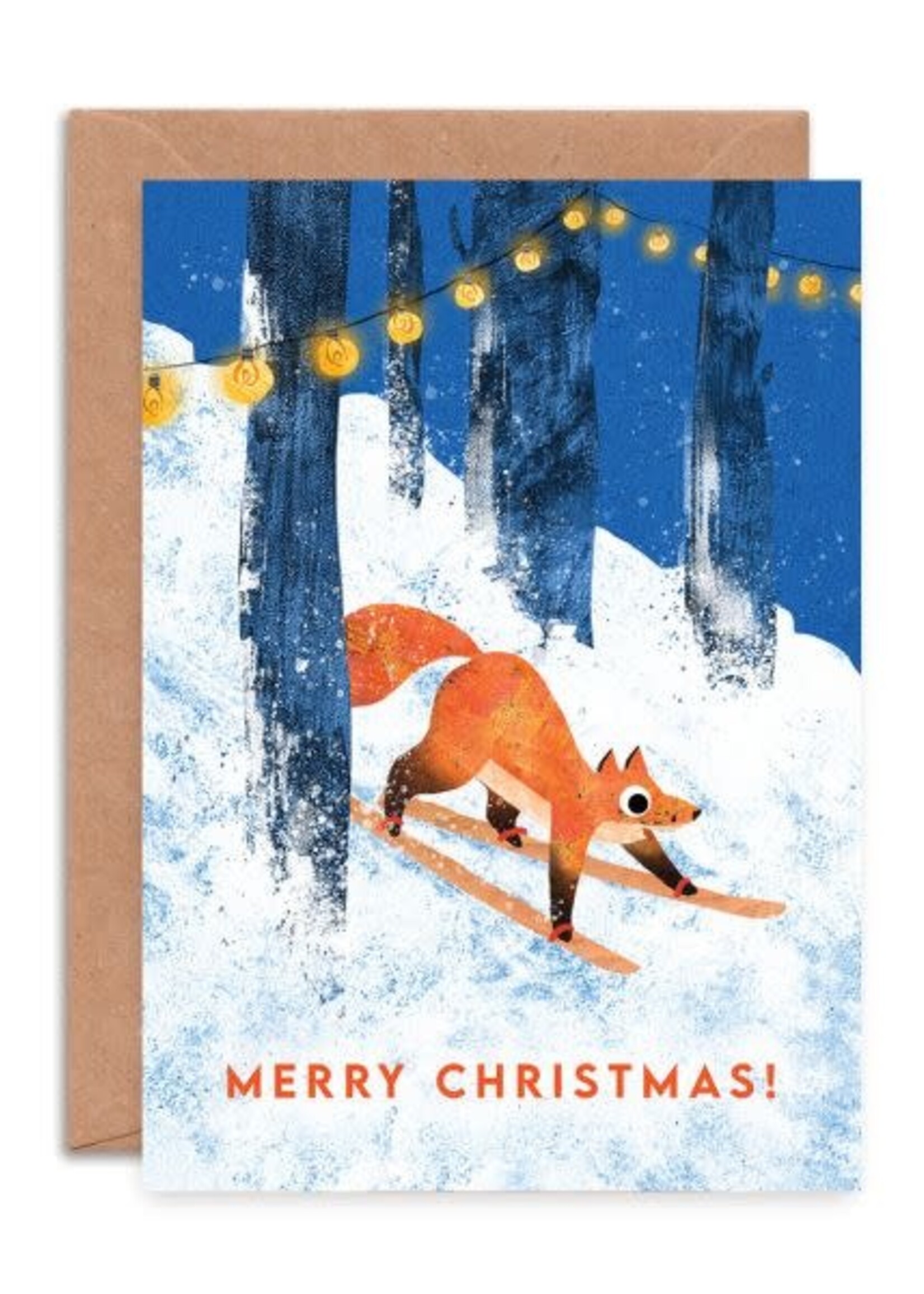 Merry Christmas - Skiing Fox