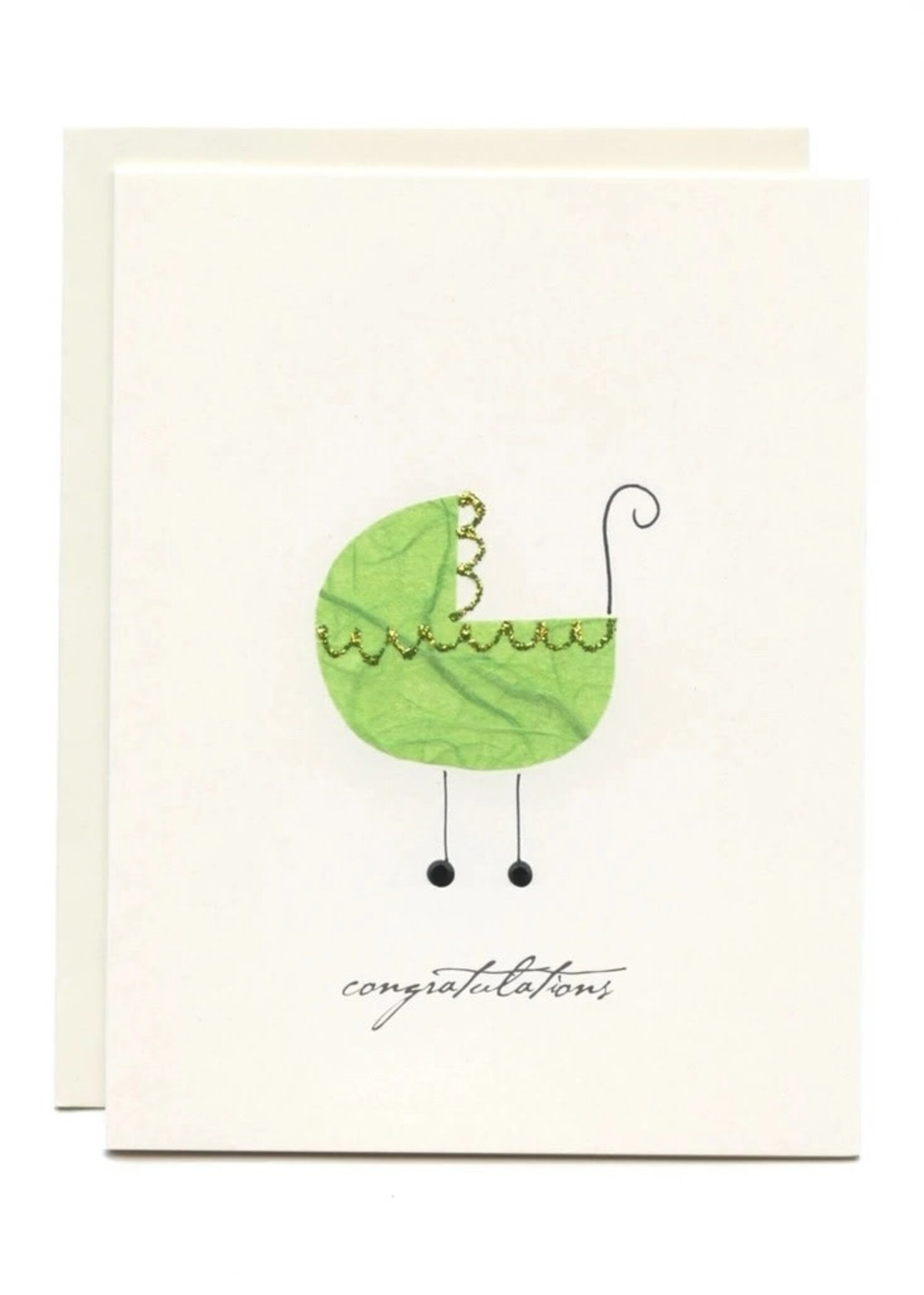 Flaunt Cards Congrats - Green Buggy