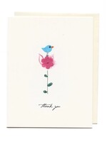 Flaunt Cards Thank You - Bird on a Flower