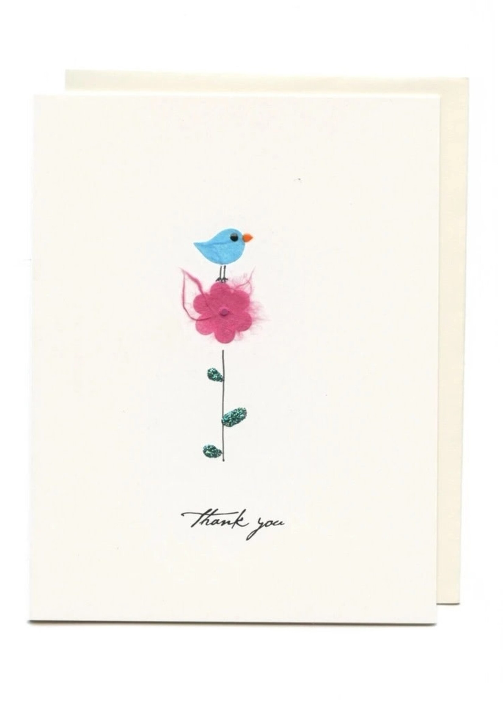Flaunt Cards Thank You - Bird on a Flower