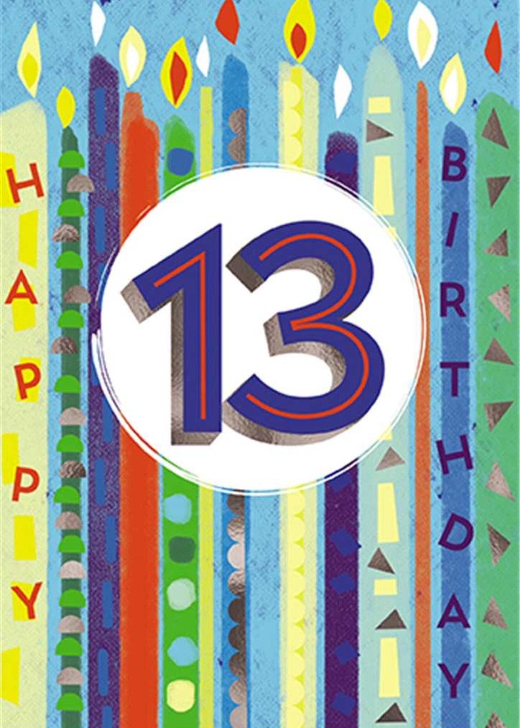 Great British Card Happy Birthday - 13 blue