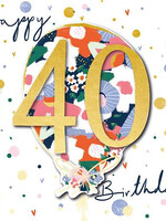 Ling Design Happy 40 Birthday floral
