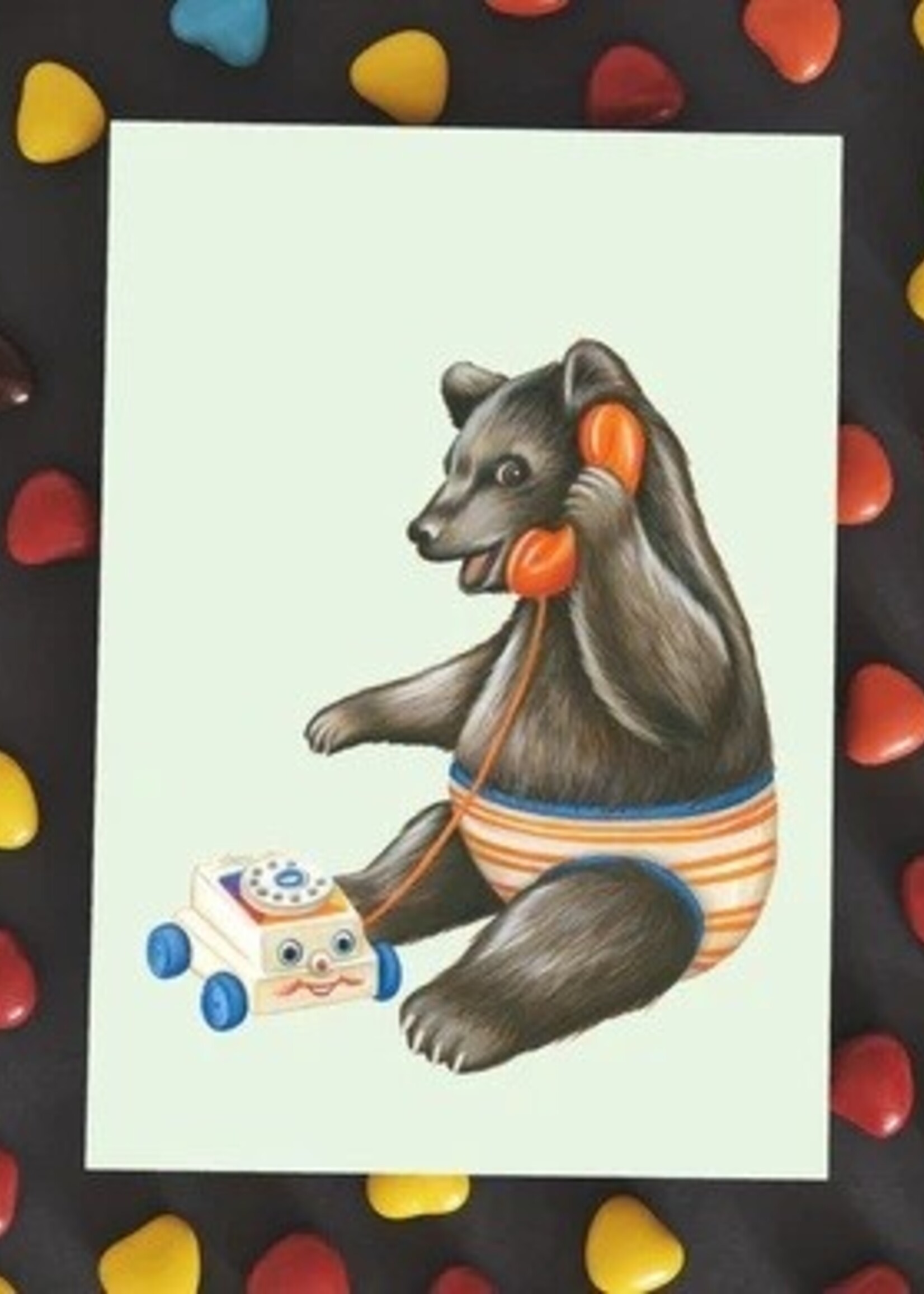 Baby Bear on Toy Phone